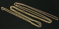 Lot 387 - A late Victorian Figaro link gold guard chain