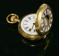 Lot 609 - An 18ct gold half hunter fob watch