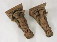 Lot 404 - ##A pair of terracotta wall brackets