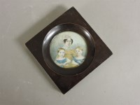 Lot 121 - A MOTHER AND TWO CHILDREN
Miniature on ivory