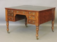 Lot 434A - A Victorian mahogany partner's desk