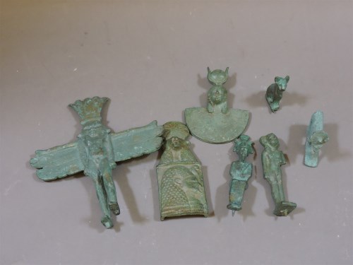 Lot 61 - Seven Egyptian bronze items