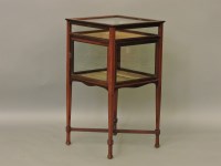 Lot 441 - An Edwardian inlaid mahogany square table display cabinet. 45cm square