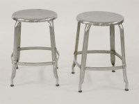 Lot 378 - A pair of polished retro stools