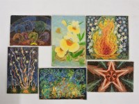 Lot 304 - Elvic Steele (1920-1997)
'OBSEQUIOUS COURTIERS'
'SCARLET'
'FIRE DANCE'
'NEMESIA'
'ENERGY RELEASED'
UNTITLED
Six