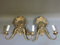 Lot 268 - A pair of carved gilt wood twin branch appliqués