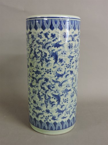 Lot 177 - A Chinese cylindrical ceramic umbrella stand