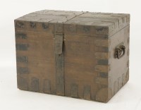 Lot 401 - An oak bound silver chest