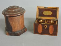 Lot 123 - A 19th century fruitwood string box and cover