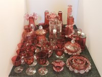 Lot 251 - A quantity of Victorian and later cranberry glassware