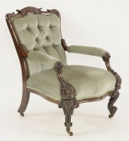 Lot 422 - A Victorian mahogany open armchair