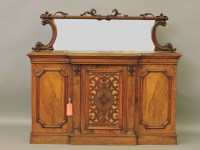 Lot 650 - A 19th century breakfront three door walnut chiffonier