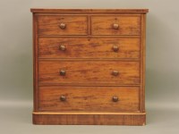 Lot 781 - A 19th century mahogany chest of five drawers