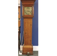 Lot 598 - A 18th century oak longcase clock