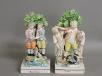 Lot 297 - ##A pair of early 19th century Staffordshire pottery figures