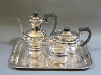 Lot 113 - A silver four piece tea and coffee service