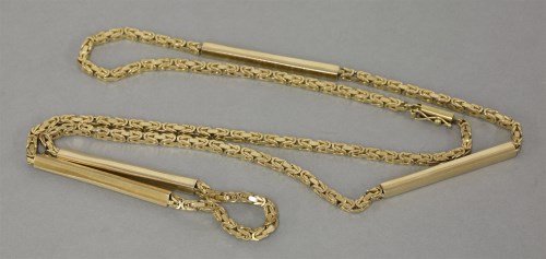 Lot 8 - A 9ct gold filed Byzantine link chain