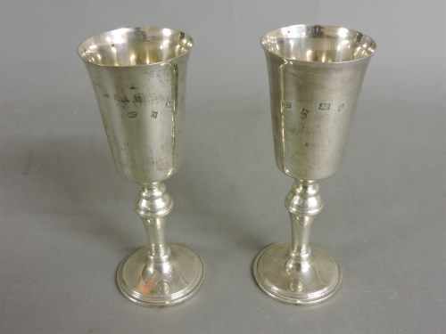 Lot 74 - A pair of 20th century silver goblets