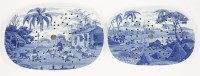 Lot 40 - A COLLECTION OF BLUE AND WHITE TRANSFER-PRINTED POTTERY DRAINERS