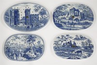 Lot 41 - Four blue and white pottery Drainers
