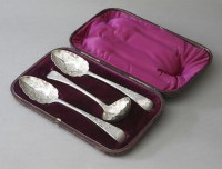Lot 174 - A cased set of silver spoons