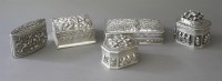 Lot 446 - Five Eastern white metal boxes