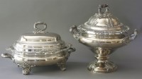 Lot 434 - Two large silver plated tureens and covers