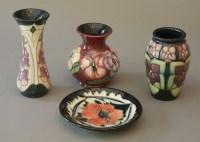 Lot 151 - Three small modern Moorcroft vases