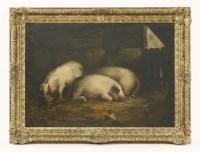 Lot 550 - English School (19th century)
PIGS IN A STY
Oil on canvas
60 x 85cm