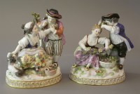Lot 176 - A pair of 19th/20th century Meissen figure groups