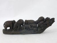 Lot 398 - A Thai carved wooden group