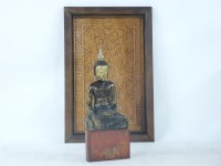 Lot 410 - A carved wood Buddha