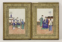 Lot 487 - A pair of pith paper paintings