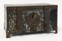 Lot 344 - A small painted steel table casket