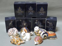 Lot 164 - Seven various Royal Crown Derby porcelain paperweights