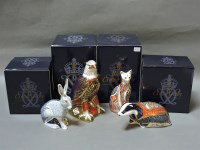 Lot 168 - Four various Royal Crown Derby porcelain paperweights