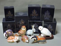 Lot 171 - Seven various Royal Crown Derby porcelain paperweights