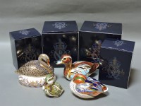 Lot 163 - Four various Royal Crown Derby porcelain paperweights