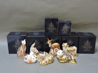 Lot 174 - Seven various Royal Crown Derby porcelain paperweights