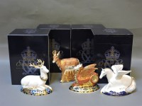 Lot 116 - Four various Royal Crown Derby porcelain paperweights