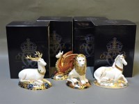 Lot 197 - Four various Royal Crown Derby porcelain paperweights