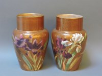 Lot 133 - A pair of Doulton pottery vases