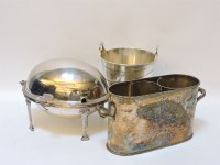 Lot 265 - A silver plated revolving breakfast dish