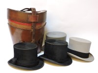 Lot 223 - A leather top hatbox
