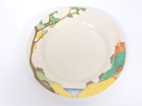 Lot 108 - A Clarice Cliff red roof pattern plate