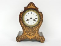 Lot 100 - A French inlaid rosewood mantel clock