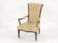 Lot 398 - A William IV rosewood button upholstered chair