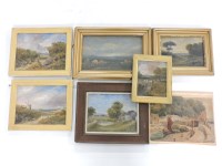 Lot 329 - Six framed oil paintings