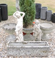 Lot 549 - A pair of reconstituted stone garden vases