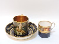 Lot 75 - A Vienna porcelain coffee can and saucer